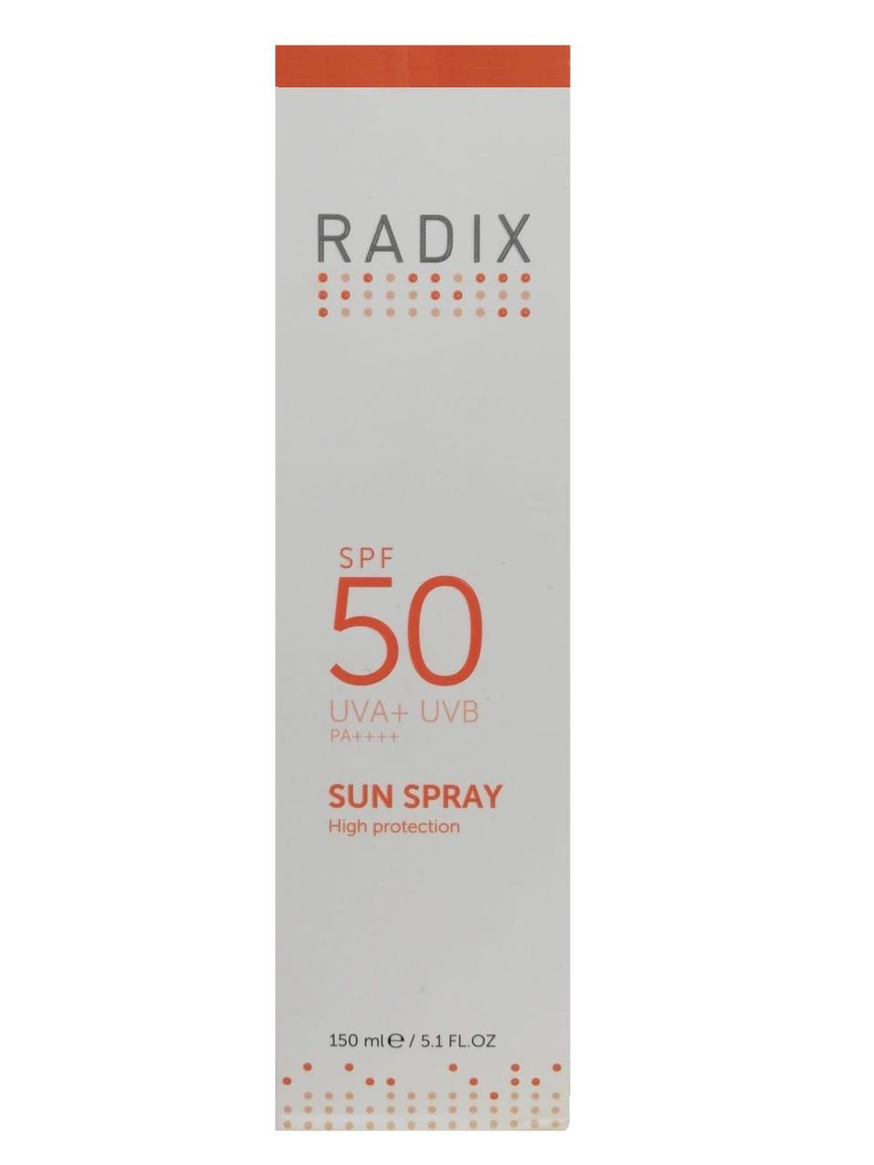 radix sun spray high protection spf 50