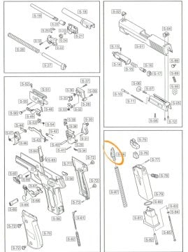 WE F226 - F228 - F229 - MK25 Magazine Follower/ Şarjör BB izleyici Parça #86