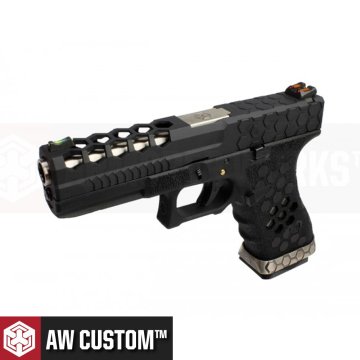 AW VX0101 GLOCK17 G17 HexCut GBB Airsoft Tabanca - Siyah