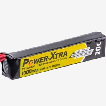 Power Xtra 11.1V Li-Po Pil 1000mAh 20C Single Stick