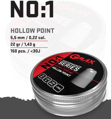 Gmax Defense 5.5mm 22gr 1.43g NO:1 Havalı Tüfek Mermisi