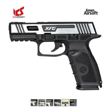 ICS XFG Pistol GBB Airsoft Tabanca - Hairline (Siyah/Gümüş)