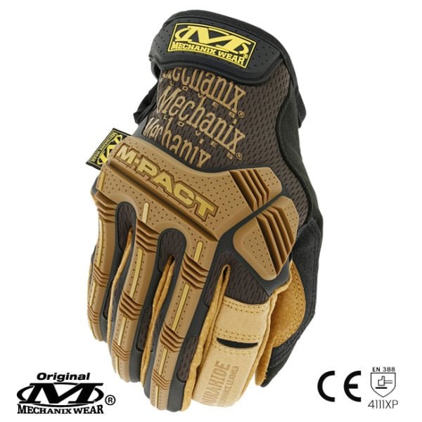 Mechanix WearÂ® M-Pact Durahide Leather Deri Eldiven (Siyah/Kahve)