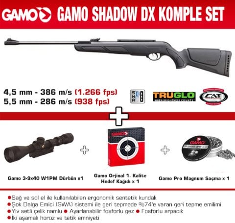 GAMO SHADOW DX KOMPLE SET HAVALI TÜFEK (5,5 mm)