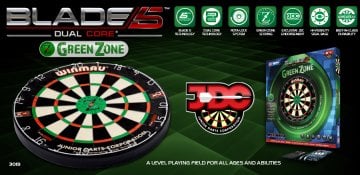 WINMAU BLADE 5 GREEN ZONE DUAL CORE DARTBOARD