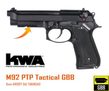 KWA M9 PTP TACTICAL RAIL GBB AIRSOFT TABANCA