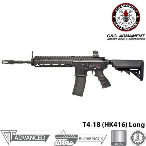 Airsoft Tüfek G&G T4-18 (HK416) Long TGR-418-LNG-BBB