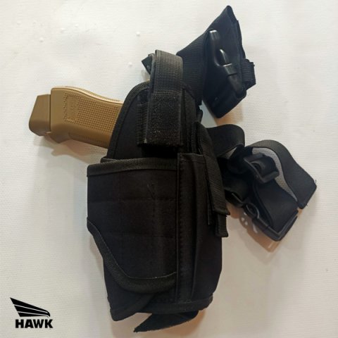 HAWK Universal Kılıflı Bacak Tabanca Taşıma Kemeri - Siyah