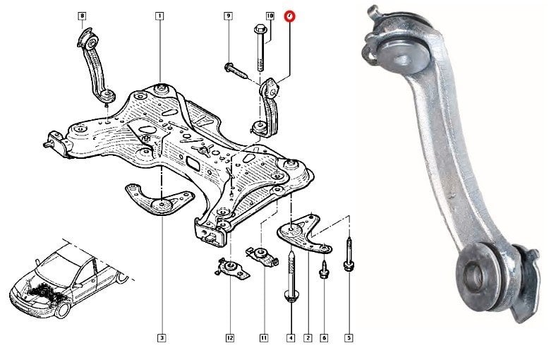 Подрамник рено меган 2 схема