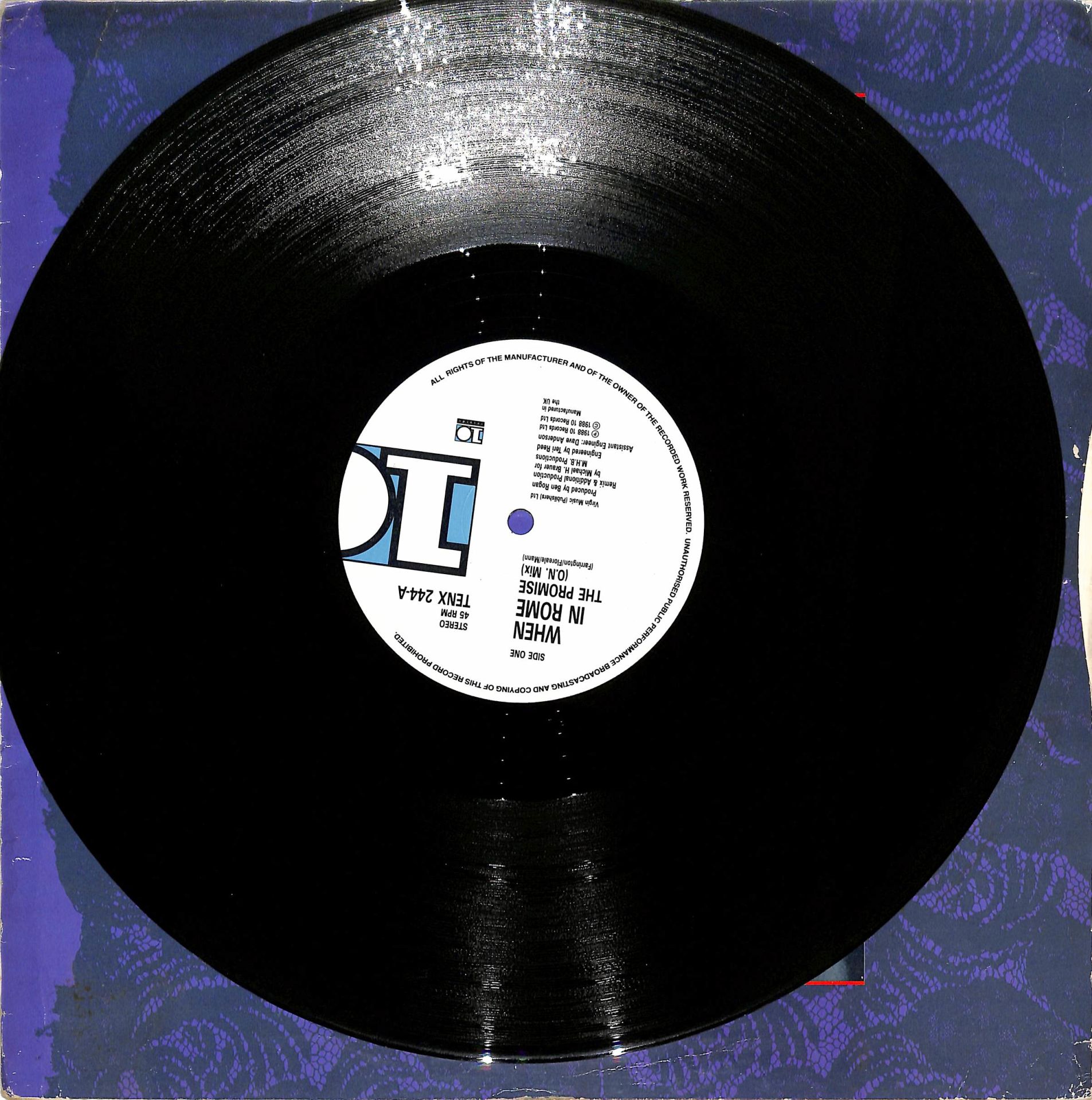 When in rome the promise 1988 uk lp yabanc 