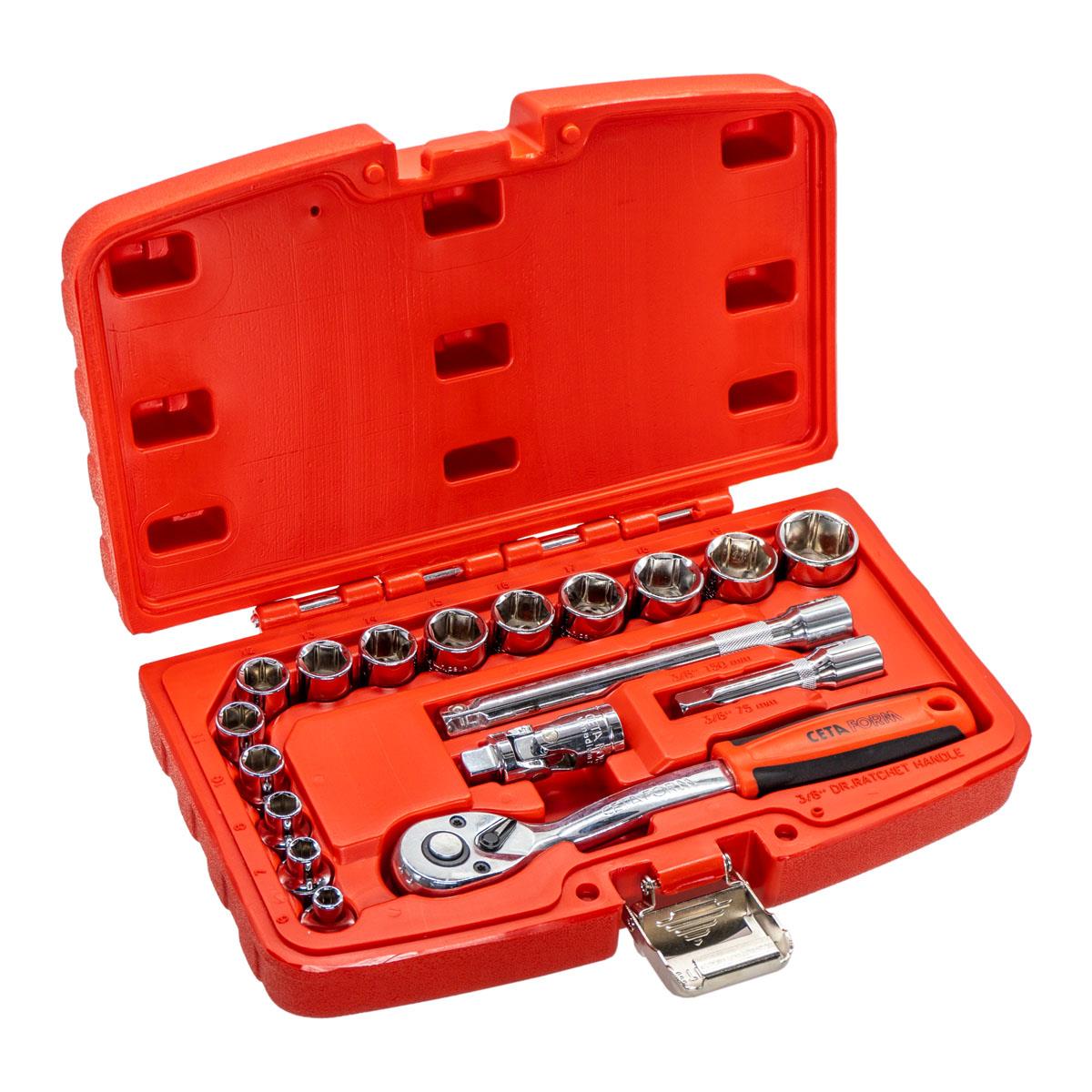 Ceta Form C10-18PH4 3/8'' 6 Köşe Lokma Anahtar Takımı 18 Parça Ceta Form C10-18PH4 3/8'' 6 Köşe Lokma Anahtar Takımı 18 Parça