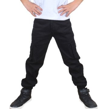 childrens navy cargo trousers