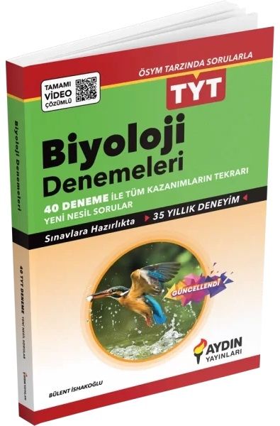Aydın YKS TYT Biyoloji 40 Deneme Video Çözümlü Aydın Yayınları
