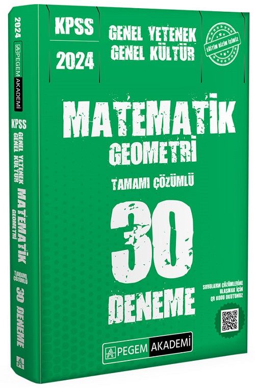 Pegem 2024 KPSS Matematik-Geometri 30 Deneme Çözümlü Pegem Akademi Yayınları