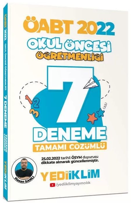 SÜPER FİYAT Yediiklim 2022 ÖABT Okul Öncesi Öğretmenliği 7 Deneme Çözümlü - Hasan Sanlı Yediiklim Yayınları SÜPER FİYAT Yediiklim 2022 ÖABT Okul Öncesi Öğretmenliği 7 Deneme Çözümlü - Hasan Sanlı Yediiklim Yayınları