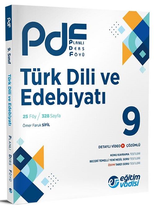 Eğitim Vadisi 9. Sınıf Türk Dili ve Edebiyatı Planlı Ders Föyü PDF Video Anlatım Destekli Eğitim Vadisi Yayınları