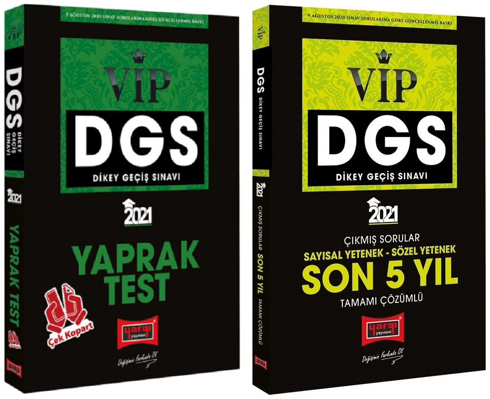 SÜPER FİYAT Yargı 2021 DGS VIP Yaprak Test + Son 5 Yıl Çıkmış Sorular 2 li Set Yargı Yayınları