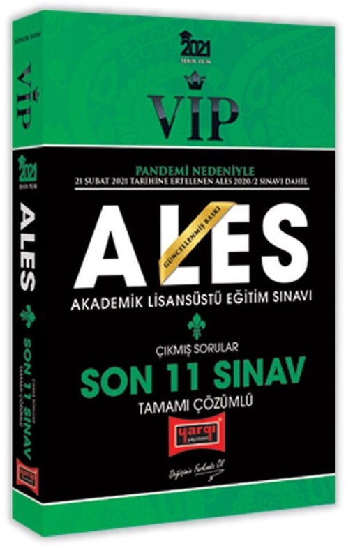 Yargı 2021 ALES VIP Çıkmış Sorular Son 11 Sınav Çözümlü Güncellenmiş Baskı Yargı Yayınları Yargı 2021 ALES VIP Çıkmış Sorular Son 11 Sınav Çözümlü Güncellenmiş Baskı Yargı Yayınları