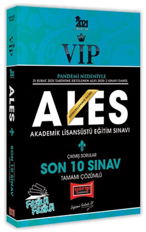 SÜPER FİYAT Yargı 2021 ALES VIP Çıkmış Sorular Son 10 Sınav Çözümlü Güncellenmiş Baskı Yargı Yayınları SÜPER FİYAT Yargı 2021 ALES VIP Çıkmış Sorular Son 10 Sınav Çözümlü Güncellenmiş Baskı Yargı Yayınları