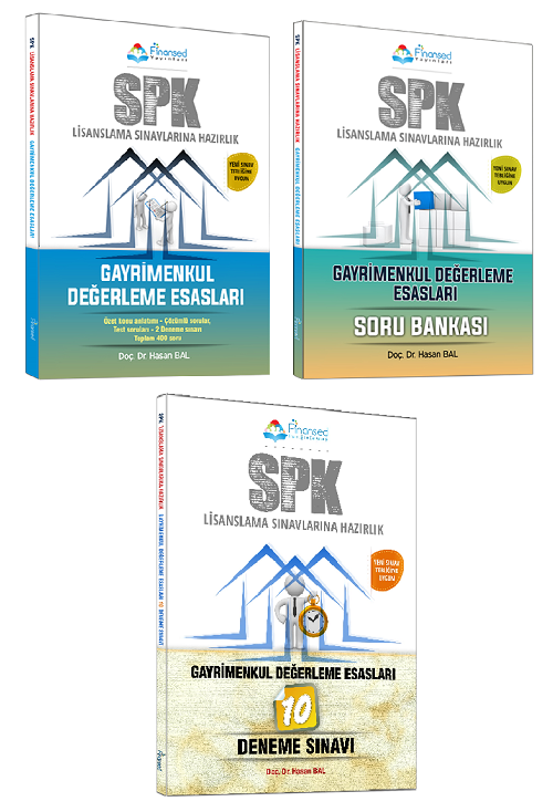 Finansed SPK Gayrimenkul Değerleme Esasları Konu + Soru + Deneme 3 lü Set Finansed Yayınları