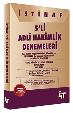 4T Yayınları Adli Hakimlik İstinaf 5 Deneme 4T Yayınları 4T Yayınları Adli Hakimlik İstinaf 5 Deneme 4T Yayınları