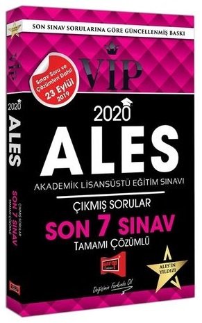 Yargı 2020 ALES VIP Çıkmış Sorular Son 7 Sınav Çözümlü Yargı Yayınları