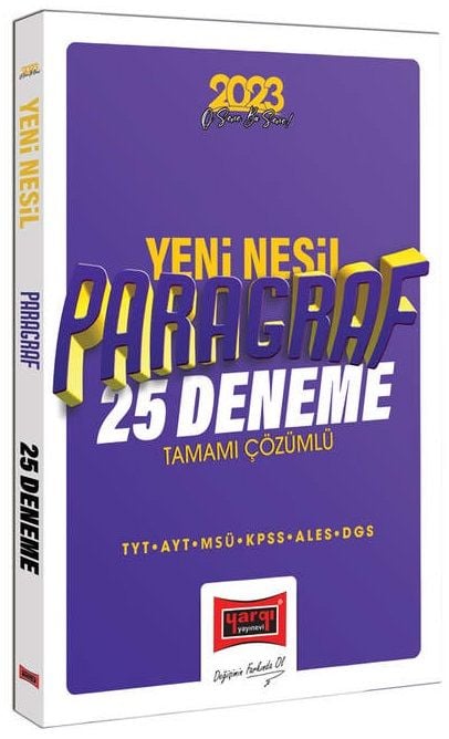 Yargı 2023 YKS TYT AYT MSÜ KPSS ALES DGS Yeni Nesil Paragraf 25 Deneme Çözümlü Yargı Yayınları