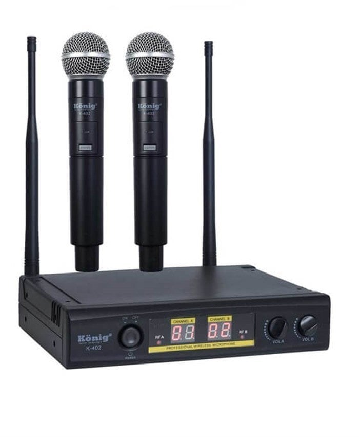 König K-402 Dijital UHF Çift EL Telsiz Kablosuz Mikrofon König K-402 Dijital UHF Çift EL Telsiz Kablosuz Mikrofon