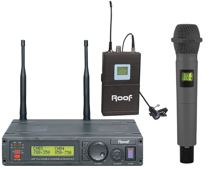 Roof R-1200 Dijital UHF Telsiz Kablosuz Yaka ve El Mikrofonu