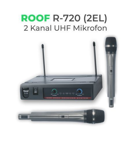 Roof R-720 E-E UHF DİGİTAL ÇİFT KANAL EL-EL MİKROFON