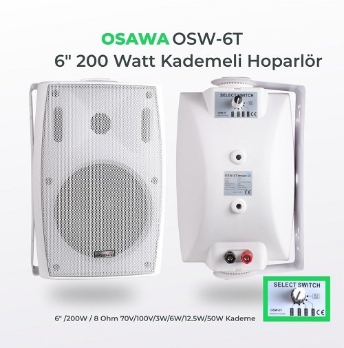 Osawa OSW-6TB 100V Trafolu Duvar Hoparlörü