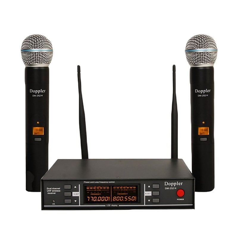 Doppler DM252 Dijital UHF Çift EL Telsiz Kablosuz Mikrofon Doppler DM252 Dijital UHF Çift EL Telsiz Kablosuz Mikrofon