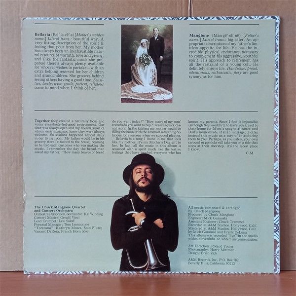 CHUCK MANGIONE – BELLAVIA (1975) - LP 2. EL PLAK