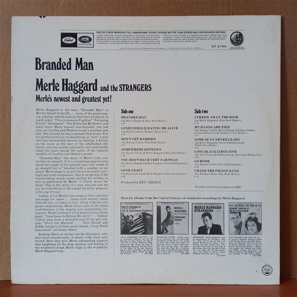 Merle Haggard And The Strangers Branded Man Lp 2 El Plak