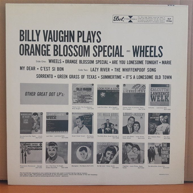 WHEELS AND ORANGE BLOSSOM SPECIAL - BILLY VAUGHN AND HIS ORCHESTRA - LP ...