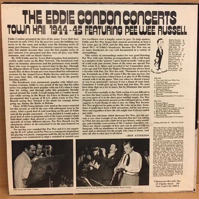 Eddie Condon Featuring Pee Wee Russell The Eddie Condon Concerts Town