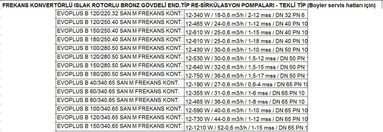 DAB EVOPLUS B 120/250.40 SAN M FREKANS KONVERTÖRLÜ ISLAK ROTORLU ...