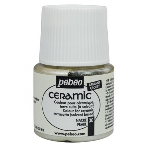 Pebeo Cam Ceramic Seramik Boyası 30 Pearl-İnci Beyazı 45ML.