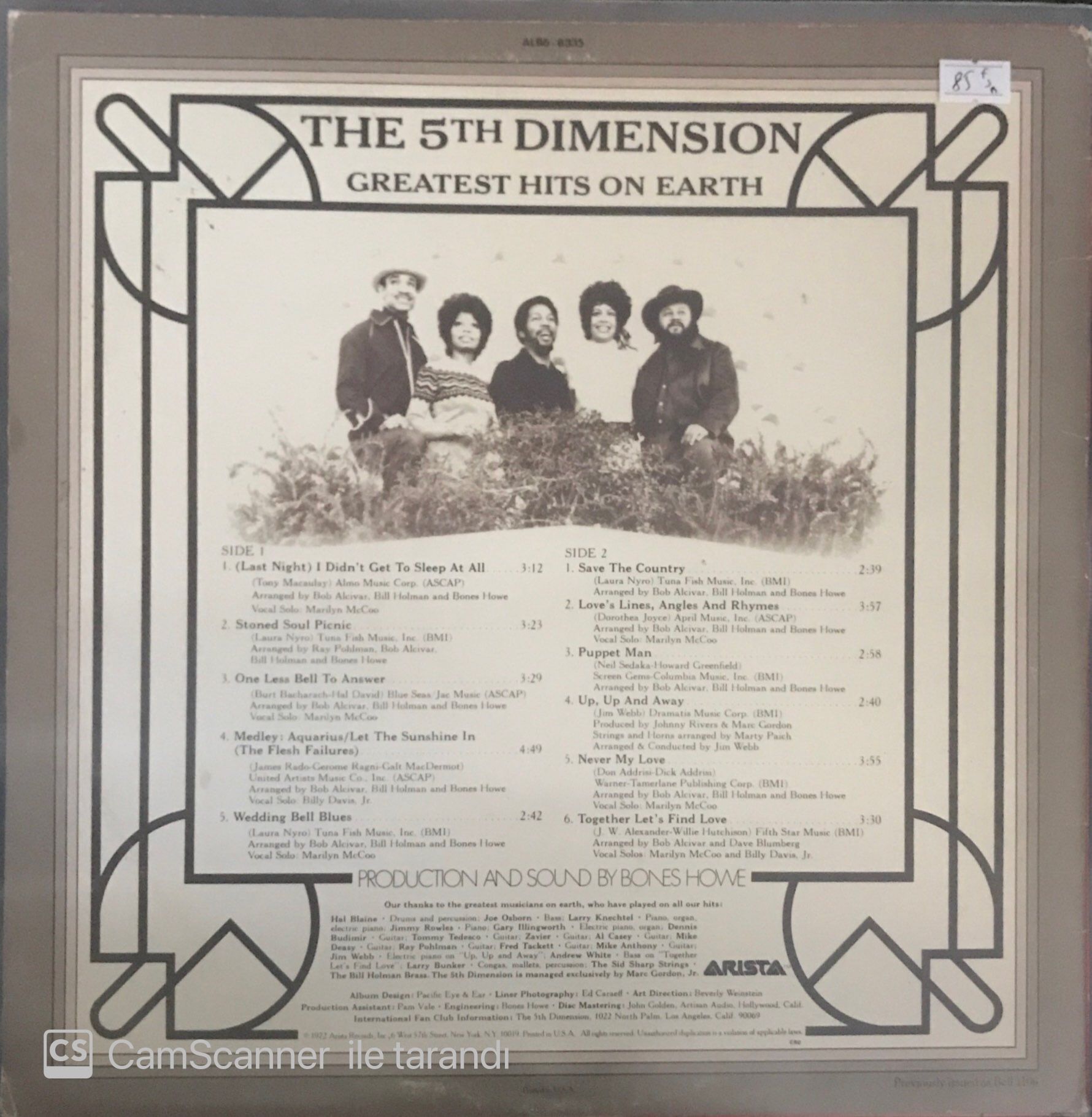 The 5th Dimension Greatest Hits On Earth LP Plak Satın Al