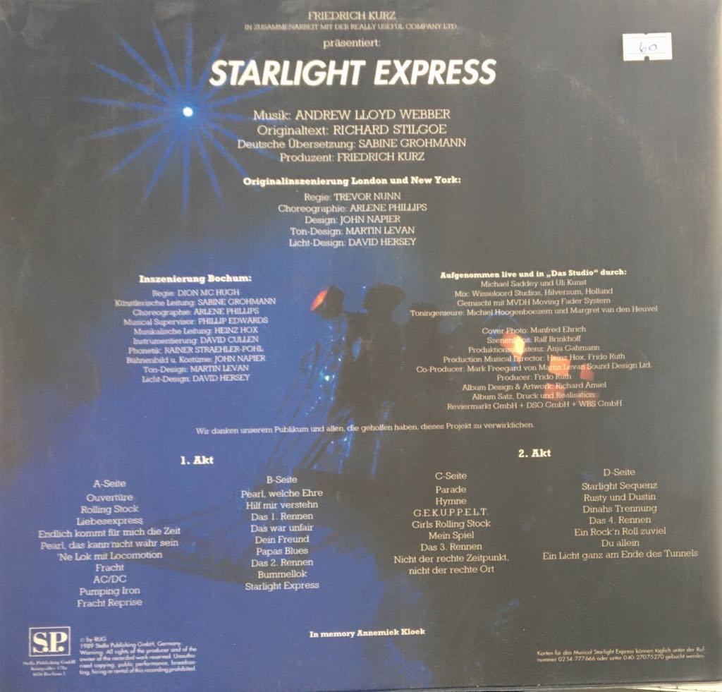 Starlight Express The Original Soundtrack Double LP Plak Satın Al