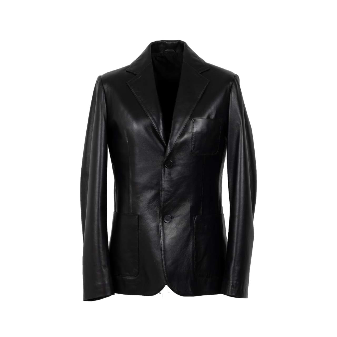 black leather blazer men