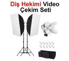 Diş Hekimi Video Çekim Seti Star 2'li Sürekli Işık Seti 5'li Duylu ( Softboxli )