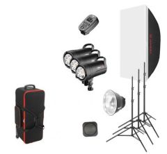 JINBEI DM6- 600w/DM4-400w PRO LCD Ekran Kit 3lü Paraflaş Set