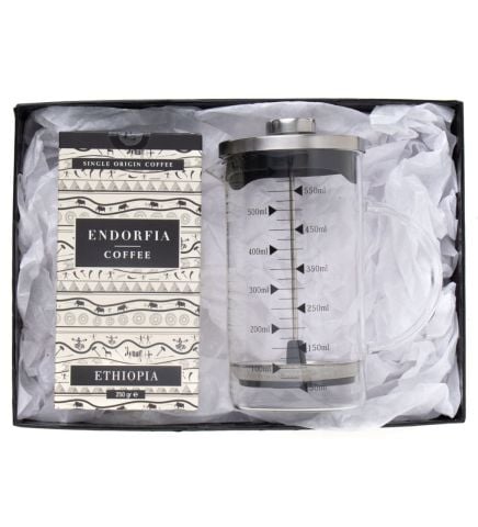 Borosilikat 600 Ml French Press ve 100 gr Etiyopya Kahve