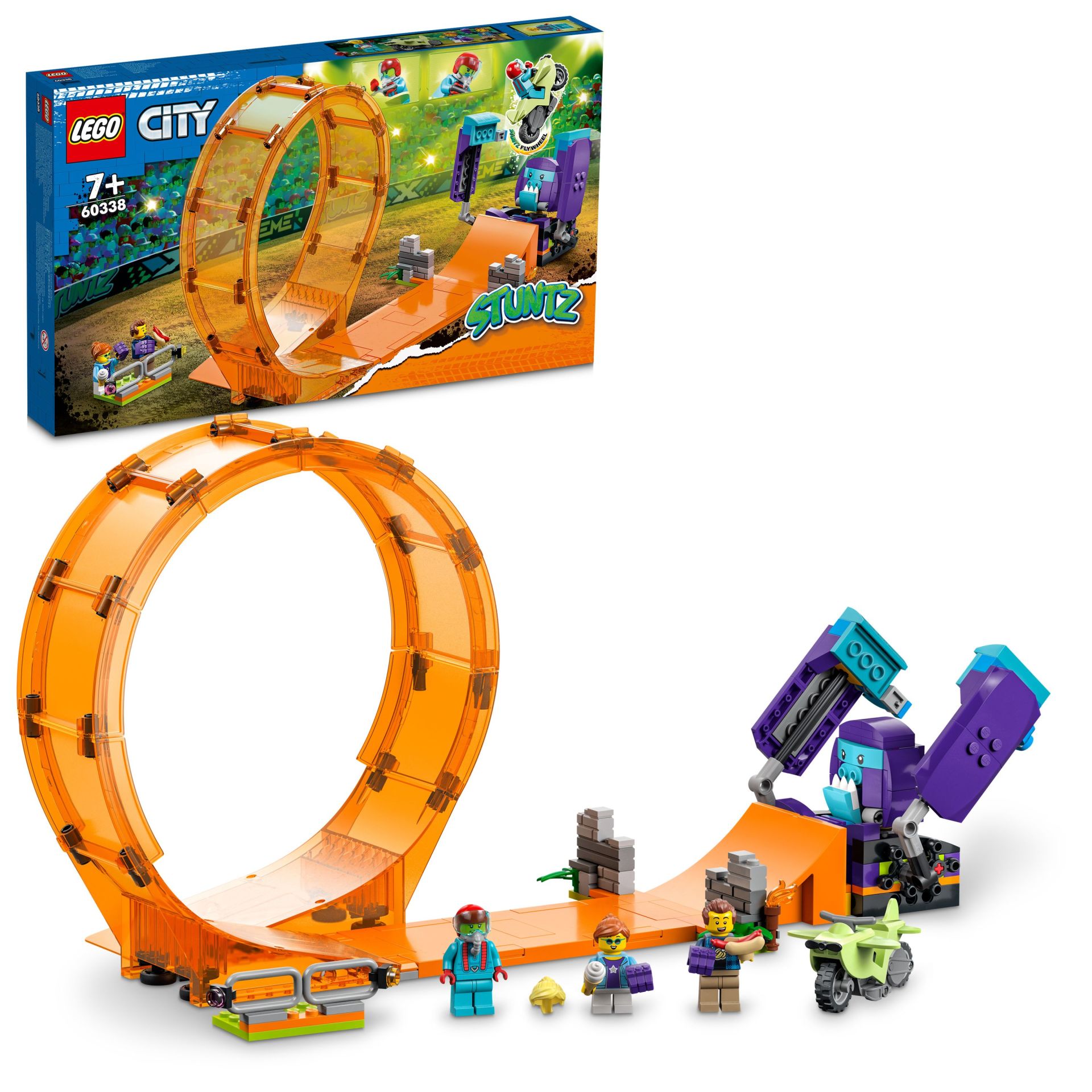 LEGO® City Şempanze Yumruğu Gösteri Çemberi 60338 - 7 Yaş ve Üzeri Çocuklar için Volanlı Gösteri Motosikleti Oyuncak Yapım Seti (226 Parça)