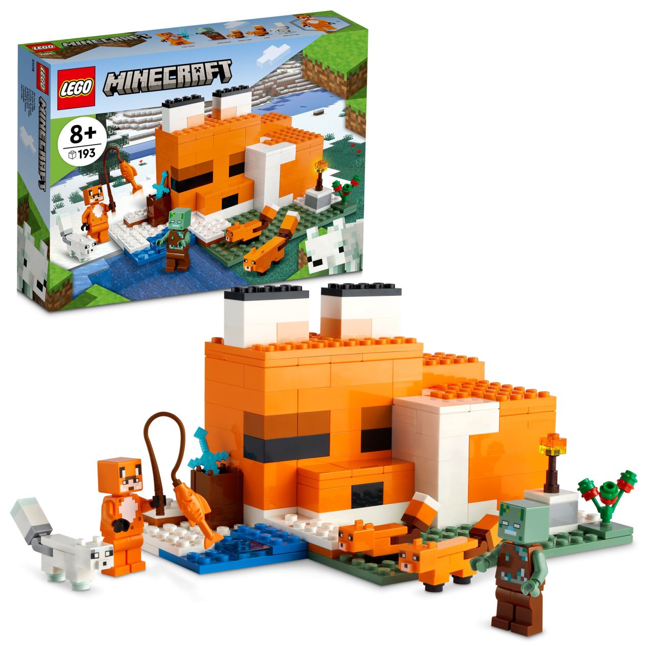 LEGO® Minecraft® Tilki Kulübesi 21178 – Macera Oyunlarını Seven Çocuklar İçin Oyuncak Ev İçeren Yaratıcı Oyuncak Yapım Seti (193 Parça) LEGO® Minecraft® Tilki Kulübesi 21178 – Macera Oyunlarını Seven Çocuklar İçin Oyuncak Ev İçeren Yaratıcı Oyuncak Yapım Seti (193 Parça)