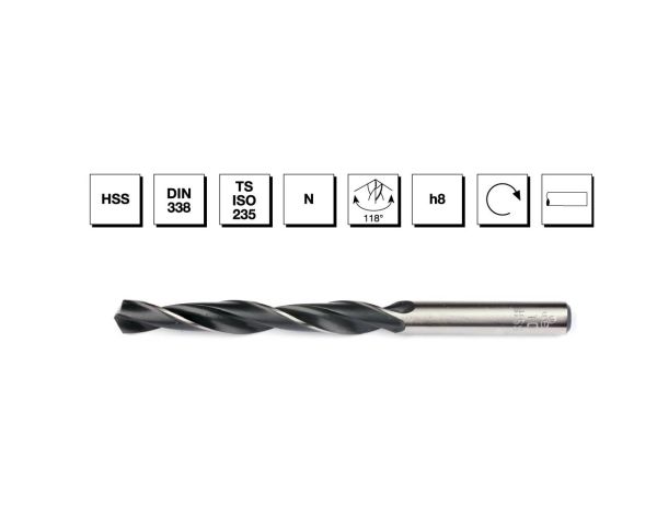 HSS DIN 338 Silindirik Saplı Kısa Matkap Ucu 7.5 mm - HADDELİ