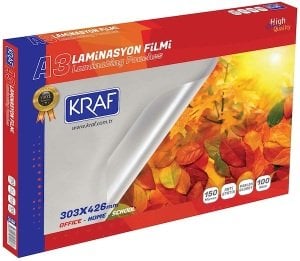 Kraf A3 Laminasyon Filmi Parlak 150 mic 100'lü