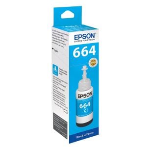 Epson T664 Mavi (Cyan) Renkli Mürekkep Kartuş