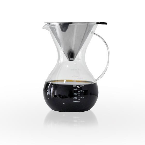1000 ml Çelik Filtreli *Chemex Kahve Demleme Sürahisi-Karaf (Pour Over Dripper Coffee Server)